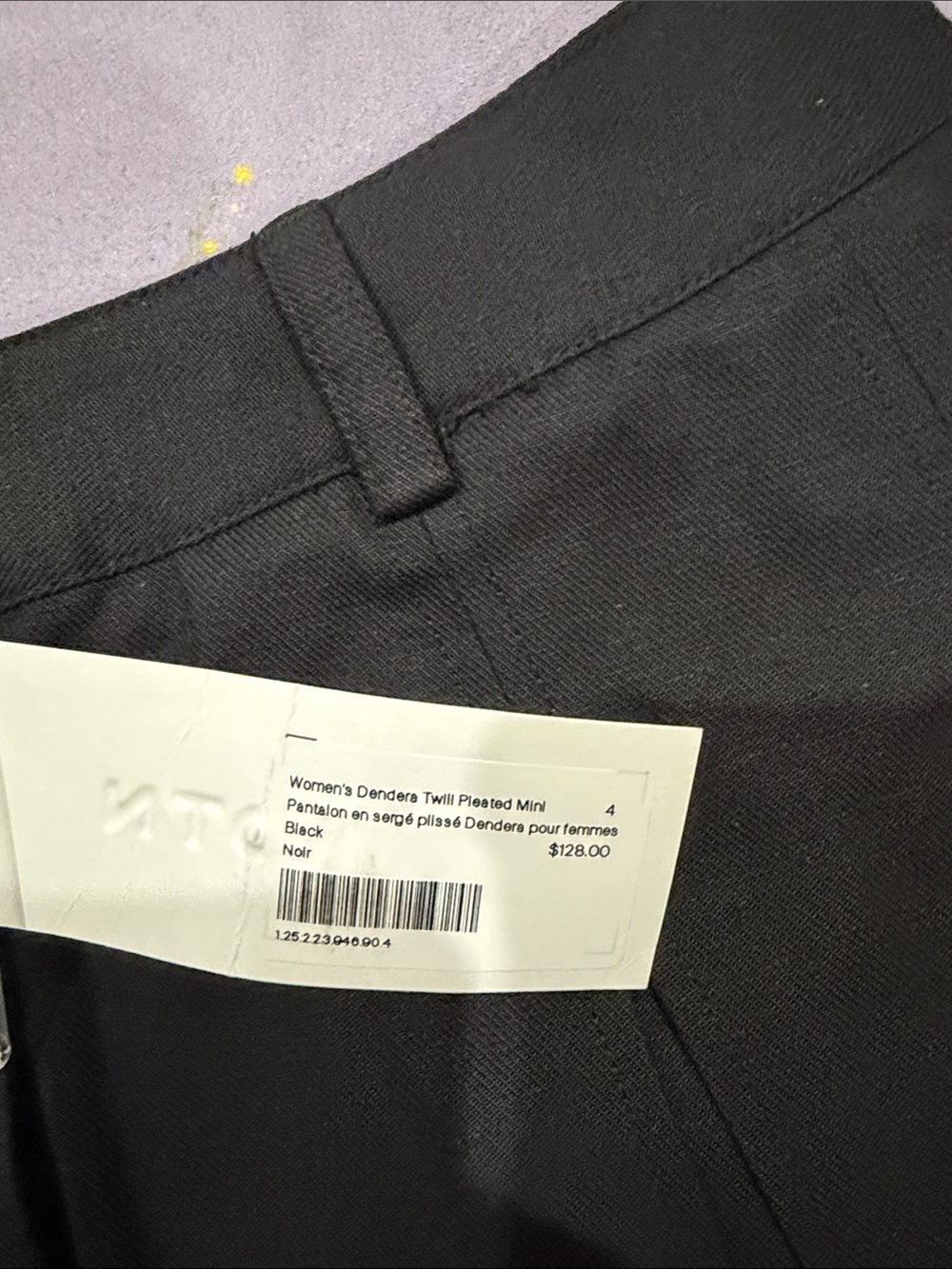 Kotn Dendera Black Twill Pleated Mini Skort size 4 - Picture 4 of 7